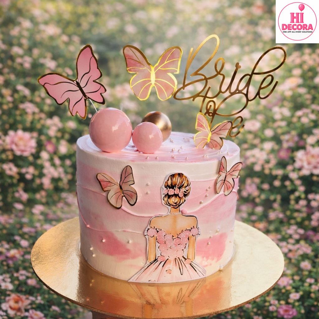 Bride Pink Butterfly Cake 