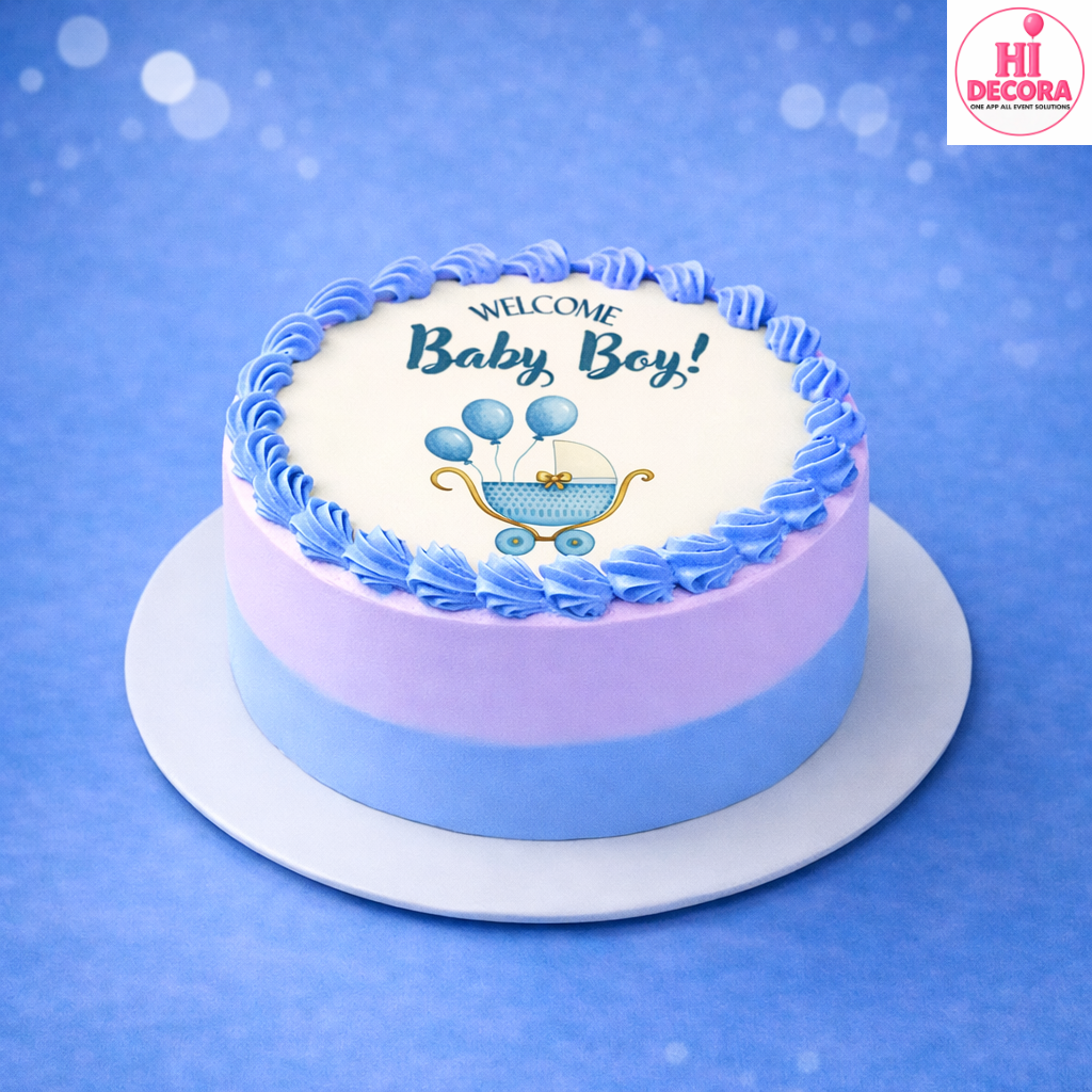Welcome Boy Edible Print Cake