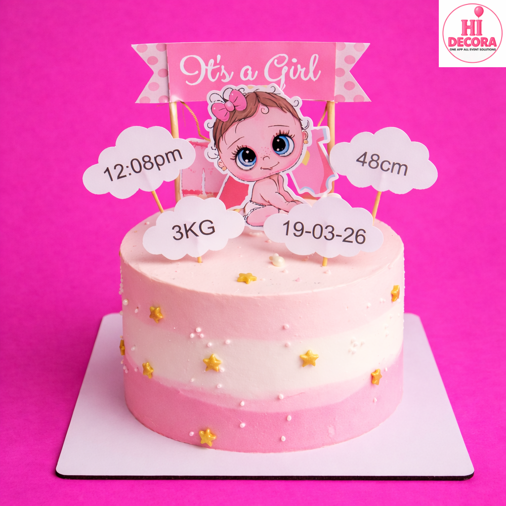 Little Princess Birth Stats Cake 