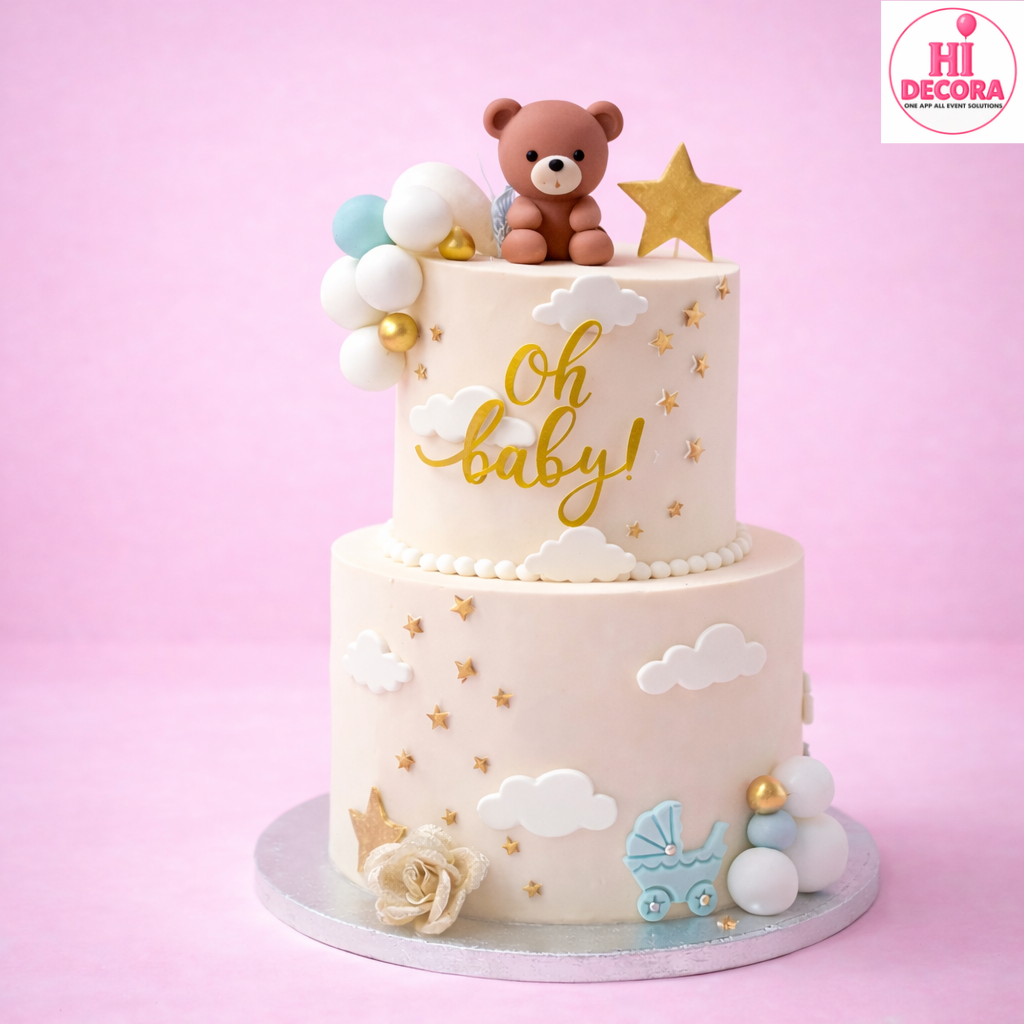 Oh Baby Teddy Cloud Tier Cake 