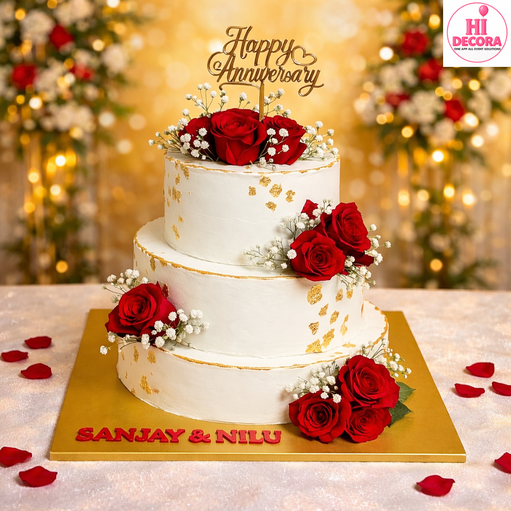 White Creamy Tier Cake 