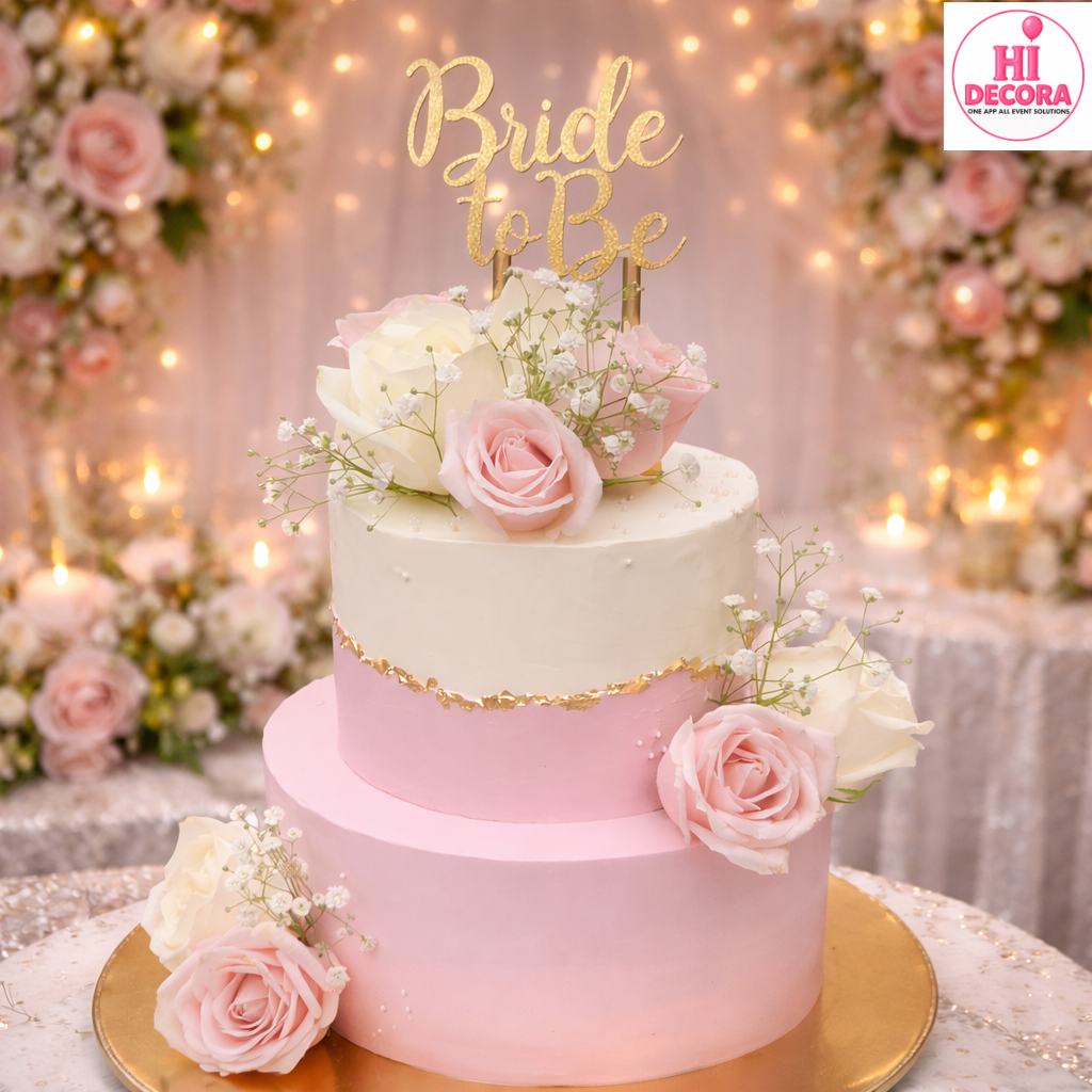 Bride Pastel Flower Tier Cake 