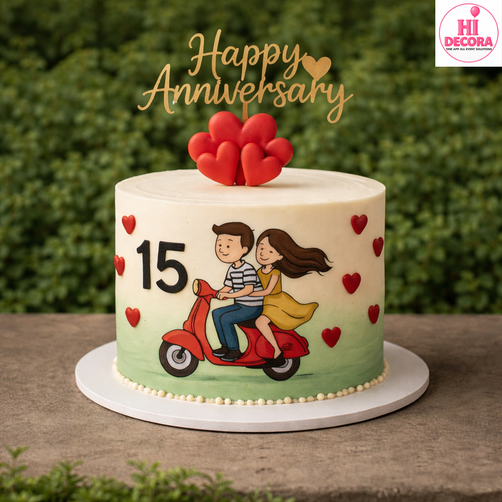 Couple Ride Theme Cake 