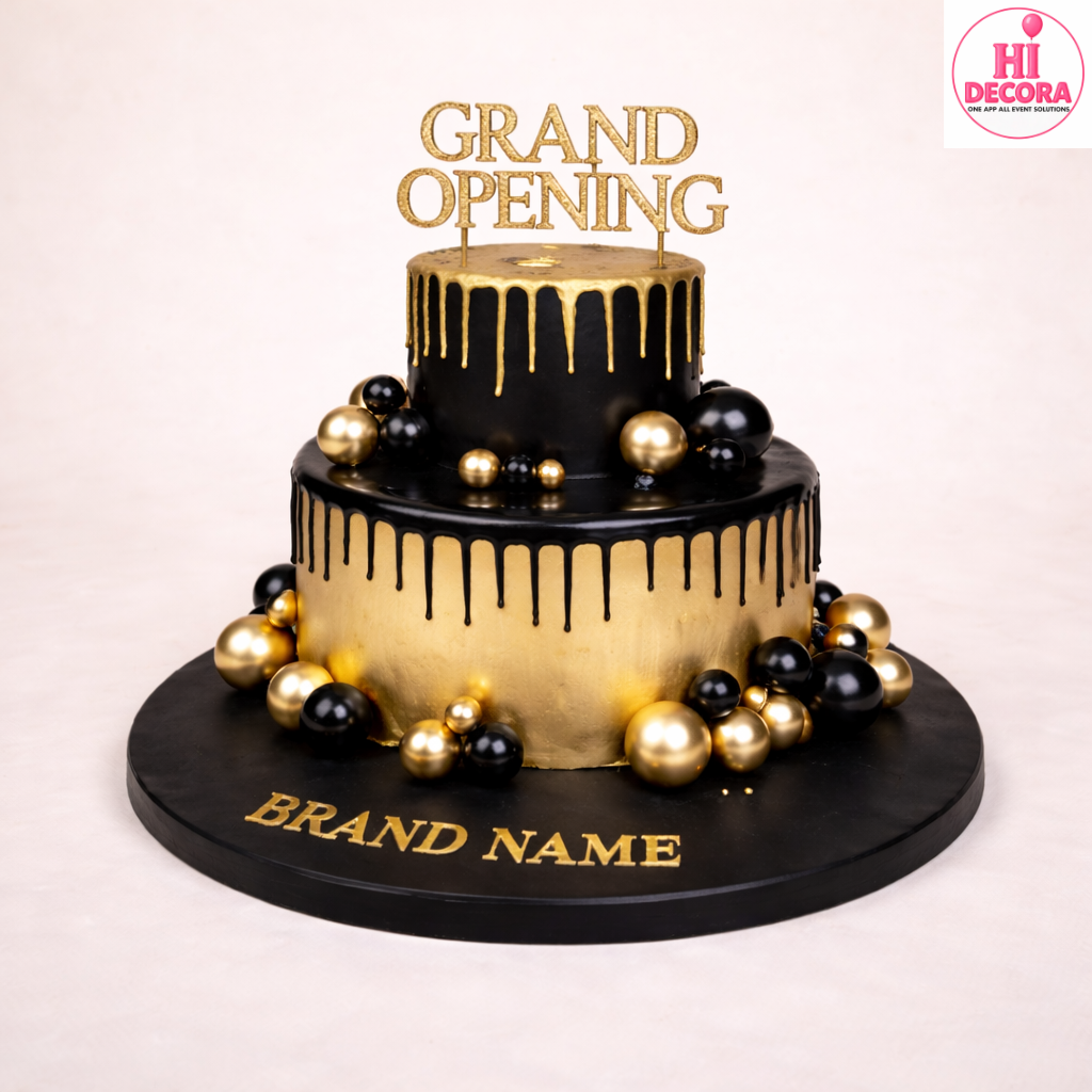 Golden Grand Opening Tier Cake 