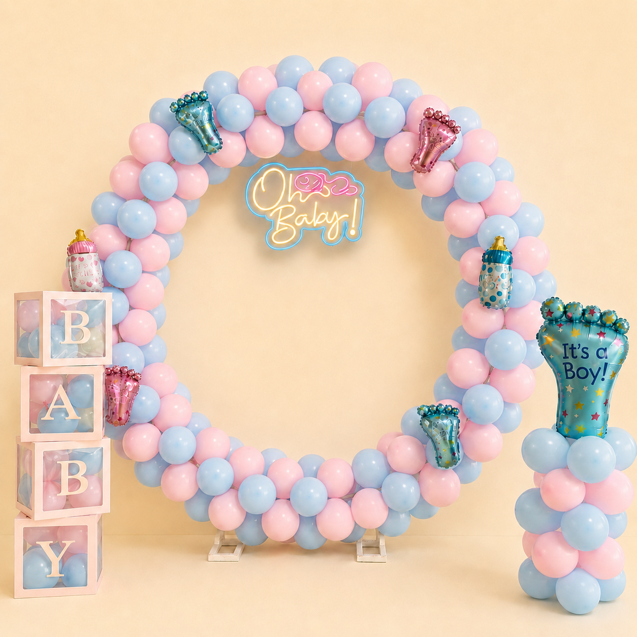 Baby Shower Ring Decor With pillar 